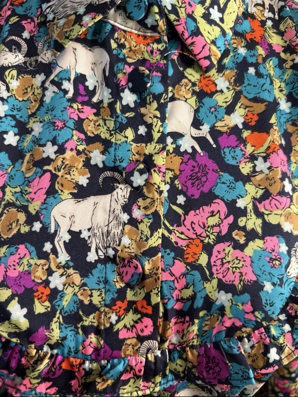 J. Crew Pleated midi dress in grazing goats print size 2 euc - Picture 4 of 11